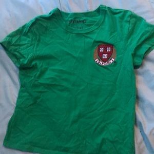 Green Harvard crop top